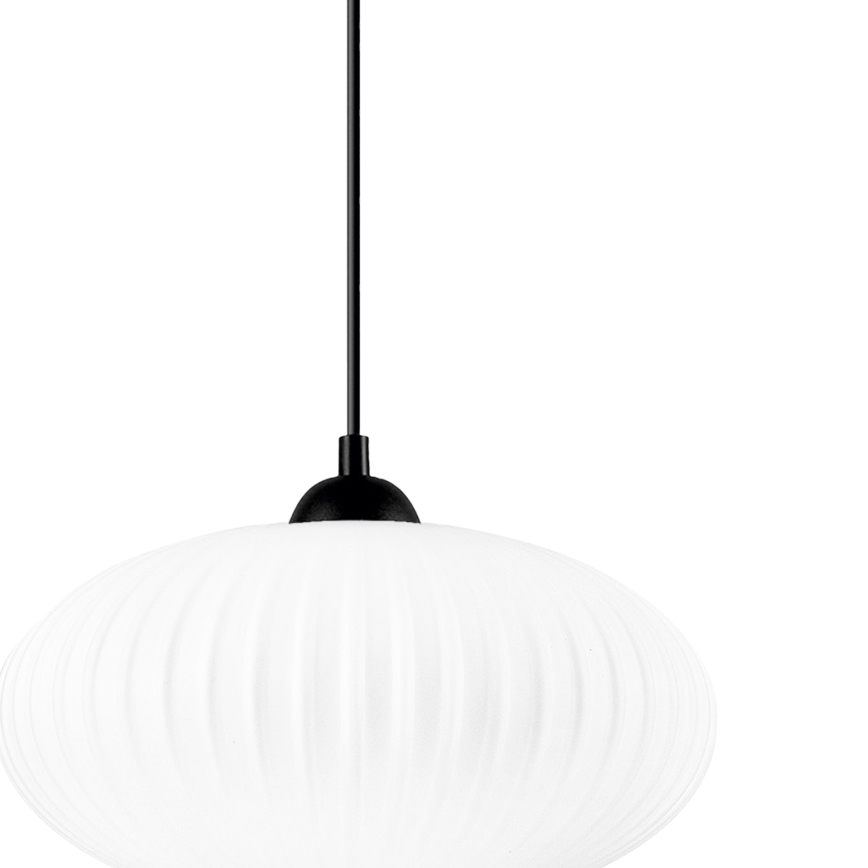 Lestenec na vrvici HARMA 1xE27/15W/230V pr. 30 cm bela/črna
