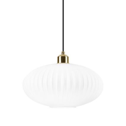 Lestenec na vrvici HARMA 1xE27/15W/230V pr. 30 cm bela/zlata