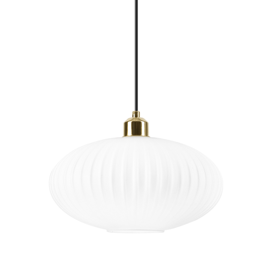 Lestenec na vrvici HARMA 1xE27/15W/230V pr. 30 cm bela/zlata