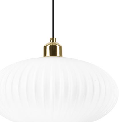 Lestenec na vrvici HARMA 1xE27/15W/230V pr. 30 cm bela/zlata