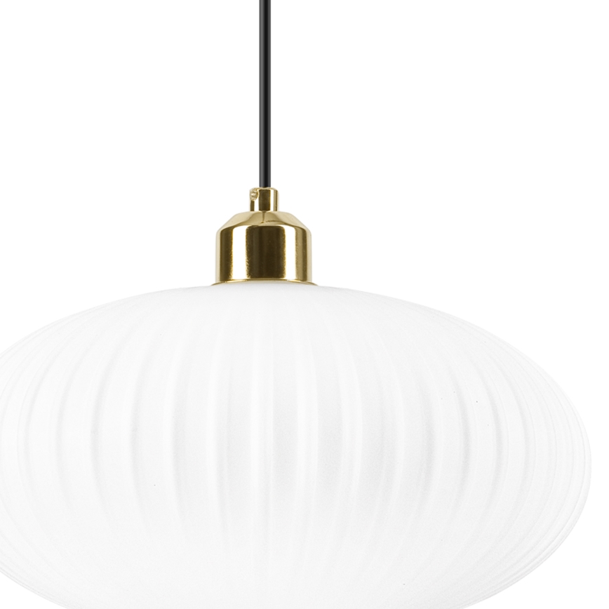 Lestenec na vrvici HARMA 1xE27/15W/230V pr. 30 cm bela/zlata