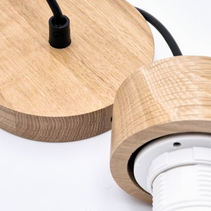 Lestenec na vrvici HARMONY 1xE27/15W/230V pr. 14 cm bela/hrast