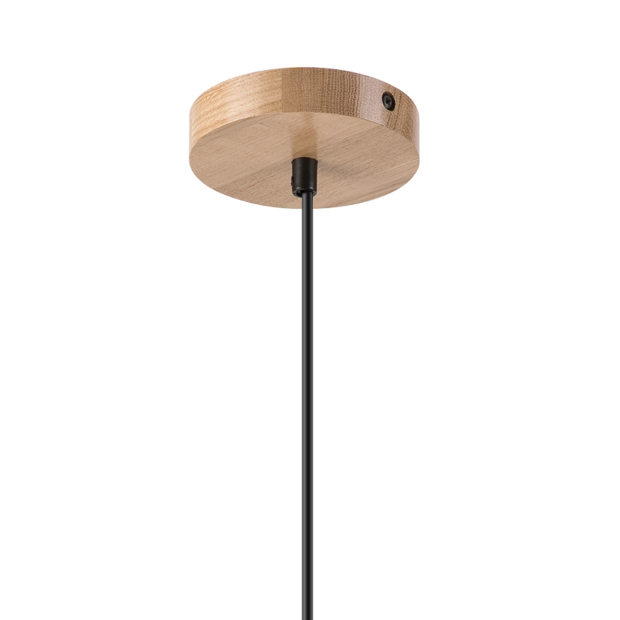 Lestenec na vrvici HARMONY 1xE27/15W/230V pr. 14 cm bela/hrast