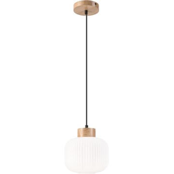 Lestenec na vrvici HARMONY 1xE27/15W/230V pr. 20 cm bela/hrast
