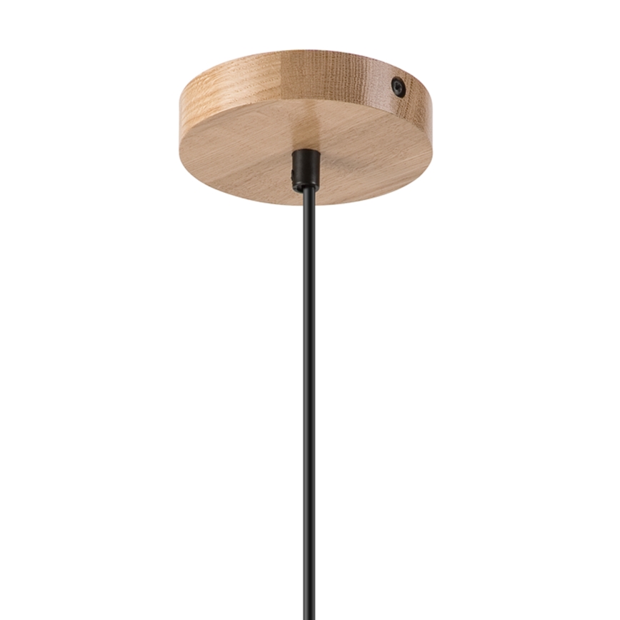 Lestenec na vrvici HARMONY 1xE27/15W/230V pr. 20 cm bela/hrast