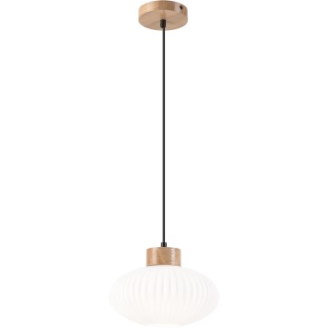 Lestenec na vrvici HARMONY 1xE27/15W/230V pr. 25 cm bela/hrast