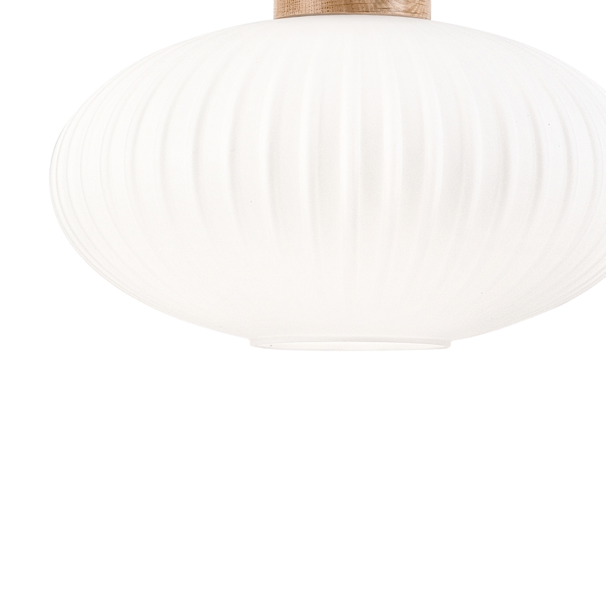 Lestenec na vrvici HARMONY 1xE27/15W/230V pr. 30 cm bela/hrast