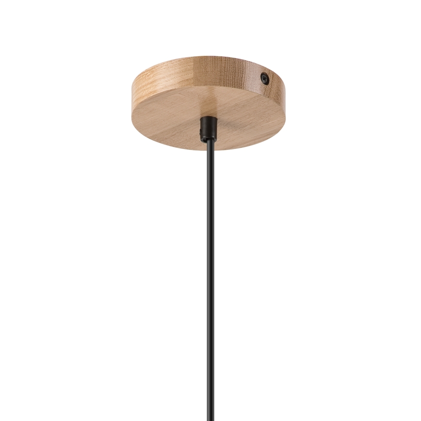 Lestenec na vrvici HARMONY 1xE27/15W/230V pr. 30 cm bela/hrast