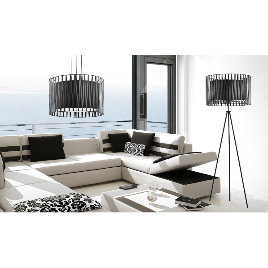 Lestenec na vrvici HARMONY BLACK 1xE27/60W/230V