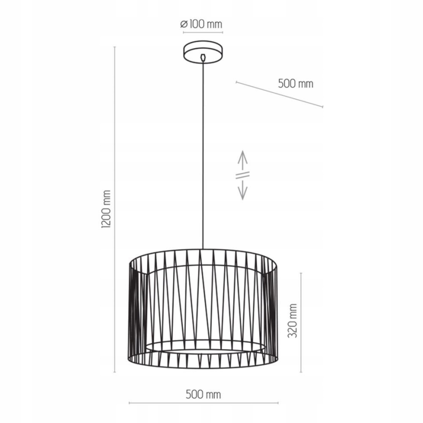 Lestenec na vrvici HARMONY BLACK 3xE27/60W/230V