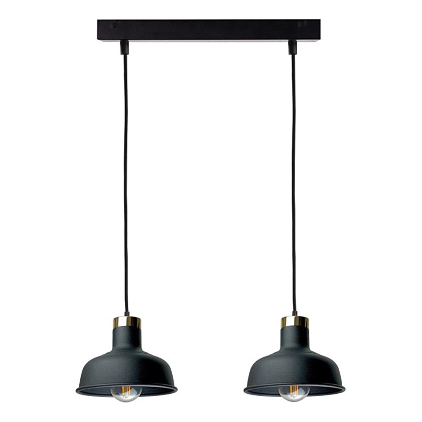 Lestenec na vrvici HEBE 2xE27/60W/230V črna