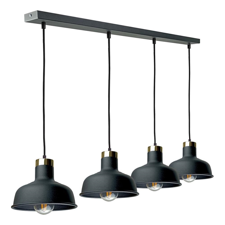 Lestenec na vrvici HEBE 4xE27/60W/230V črna