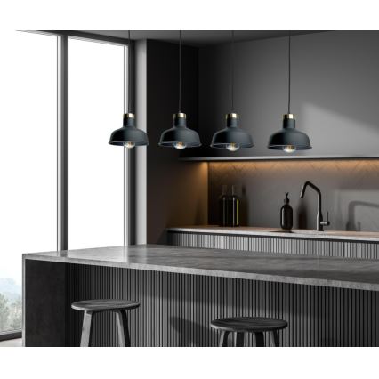 Lestenec na vrvici HEBE 4xE27/60W/230V črna
