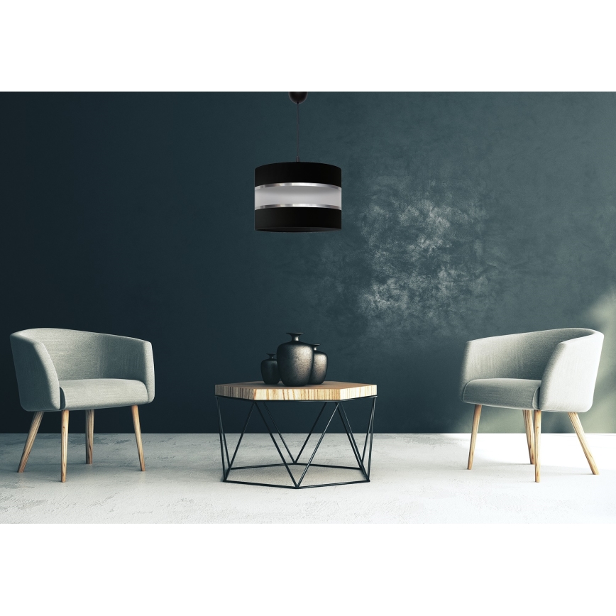 Lestenec na vrvici HELEN 1xE27/15W/230V črn