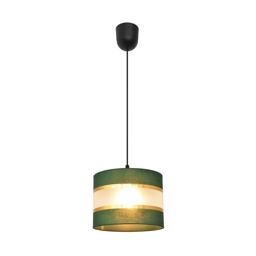 Lestenec na vrvici HELEN 1xE27/15W/230V d. 20 cm zelen/zlat