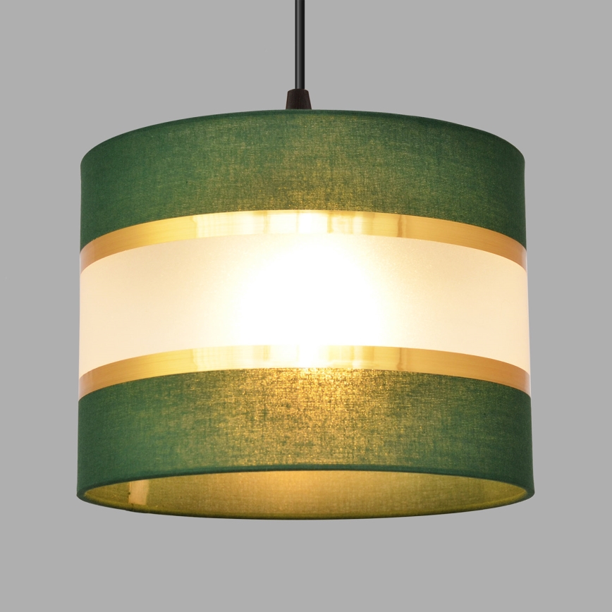 Lestenec na vrvici HELEN 1xE27/15W/230V d. 20 cm zelen/zlat