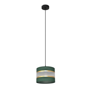 Lestenec na vrvici HELEN 1xE27/15W/230V d. 20 cm zelen/zlat