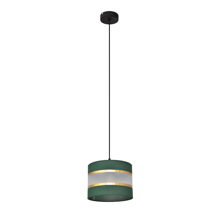 Lestenec na vrvici HELEN 1xE27/15W/230V d. 20 cm zelen/zlat