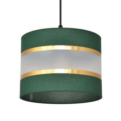 Lestenec na vrvici HELEN 1xE27/15W/230V d. 20 cm zelen/zlat