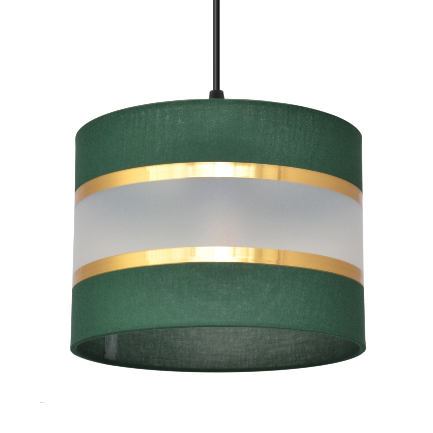 Lestenec na vrvici HELEN 1xE27/15W/230V d. 20 cm zelen/zlat