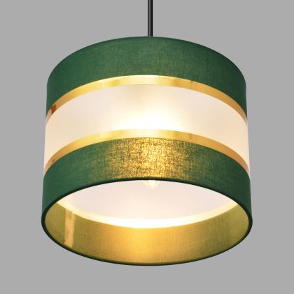 Lestenec na vrvici HELEN 1xE27/15W/230V d. 20 cm zelen/zlat