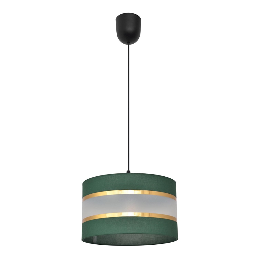 Lestenec na vrvici HELEN 1xE27/15W/230V d. 25 cm zelen/zlat