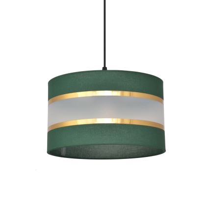 Lestenec na vrvici HELEN 1xE27/15W/230V d. 25 cm zelen/zlat