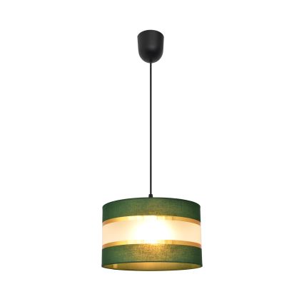 Lestenec na vrvici HELEN 1xE27/15W/230V d. 25 cm zelen/zlat