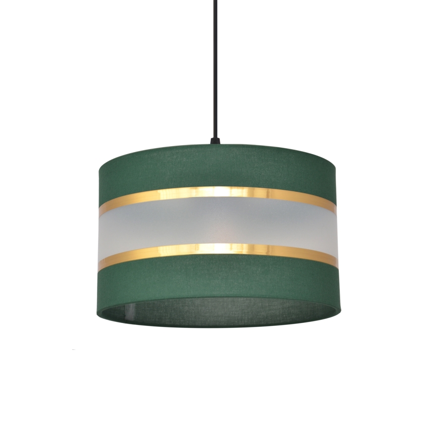 Lestenec na vrvici HELEN 1xE27/15W/230V d. 25 cm zelen/zlat