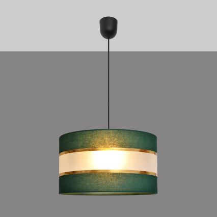 Lestenec na vrvici HELEN 1xE27/15W/230V d. 35 cm zelen/zlat