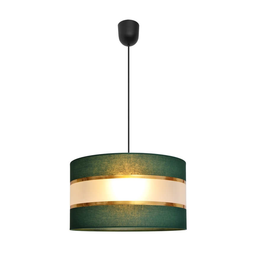 Lestenec na vrvici HELEN 1xE27/15W/230V d. 35 cm zelen/zlat
