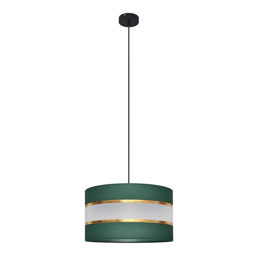 Lestenec na vrvici HELEN 1xE27/15W/230V d. 35 cm zelen/zlat