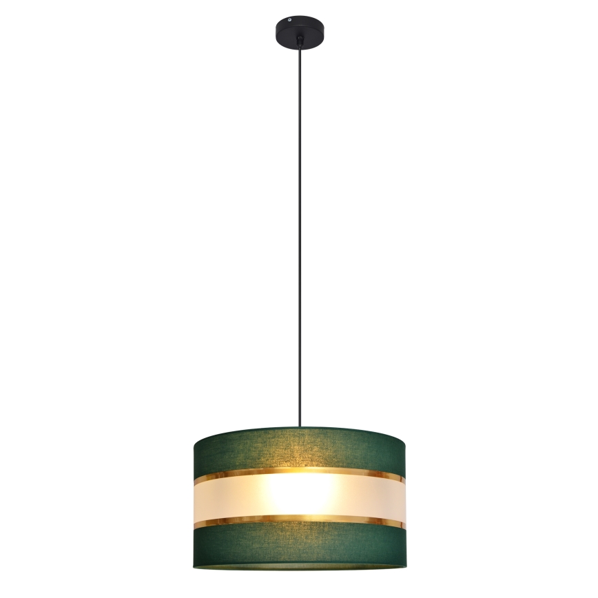Lestenec na vrvici HELEN 1xE27/15W/230V d. 35 cm zelen/zlat