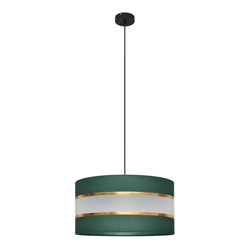 Lestenec na vrvici HELEN 1xE27/15W/230V d. 40 cm zelen/zlat