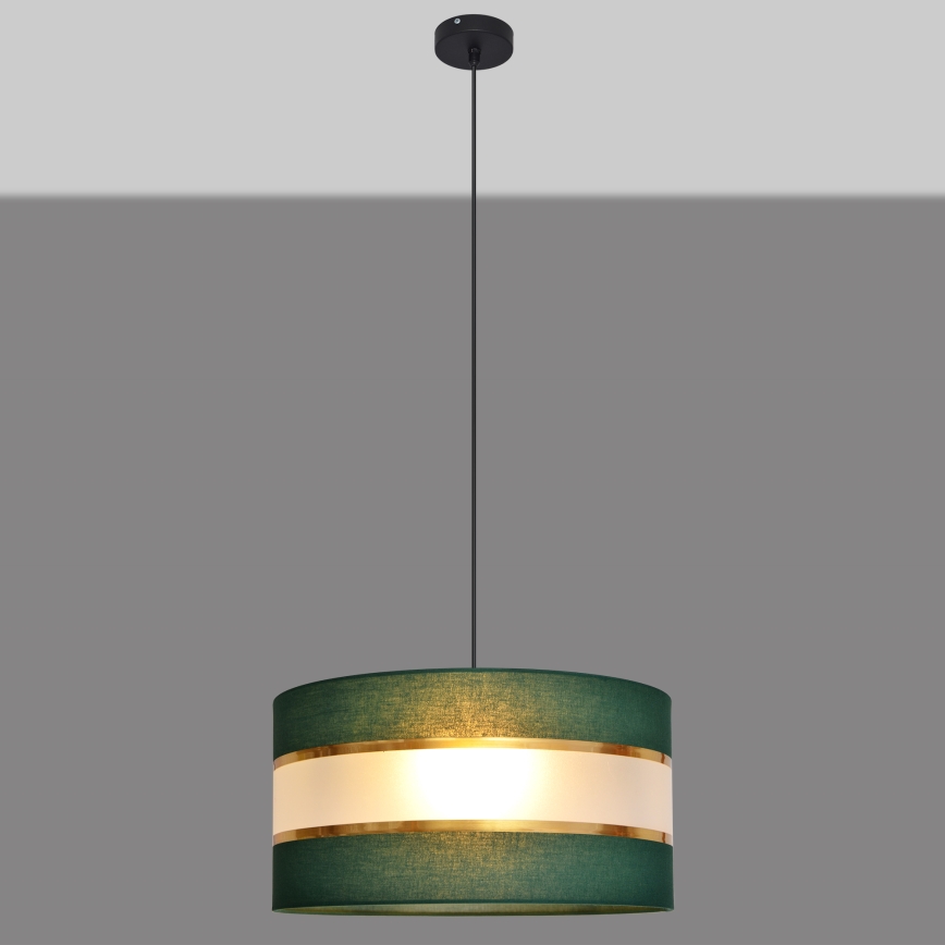 Lestenec na vrvici HELEN 1xE27/15W/230V d. 40 cm zelen/zlat