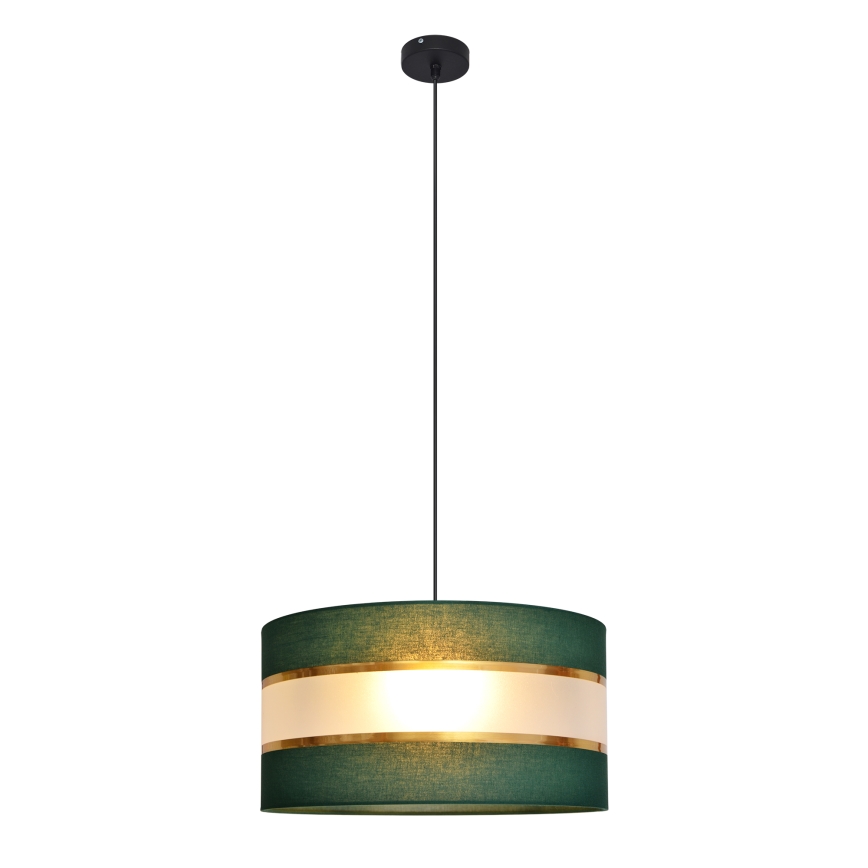 Lestenec na vrvici HELEN 1xE27/15W/230V d. 40 cm zelen/zlat