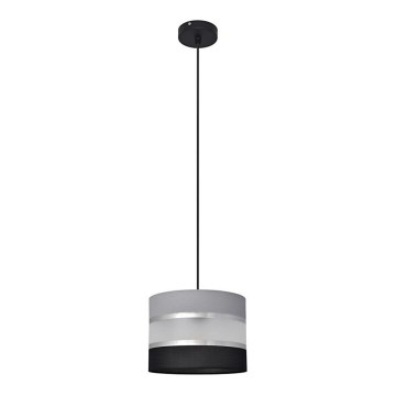 Lestenec na vrvici HELEN 1xE27/15W/230V premer 20 cm črna/siva/srebrna