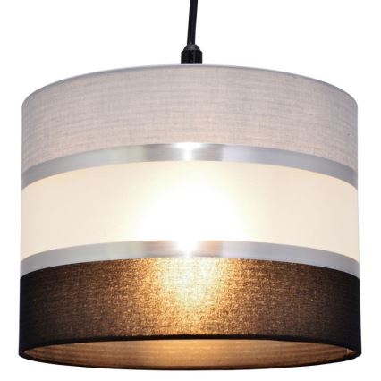 Lestenec na vrvici HELEN 1xE27/15W/230V premer 20 cm črna/siva/srebrna