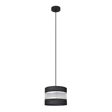 Lestenec na vrvici HELEN 1xE27/15W/230V premer 20 cm črna/srebrna