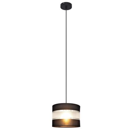 Lestenec na vrvici HELEN 1xE27/15W/230V premer 20 cm črna/srebrna