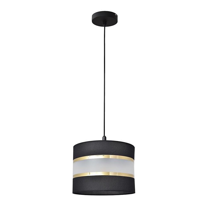 Lestenec na vrvici HELEN 1xE27/15W/230V premer 20 cm črna/zlata