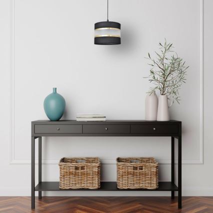 Lestenec na vrvici HELEN 1xE27/15W/230V premer 20 cm črna/zlata