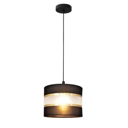 Lestenec na vrvici HELEN 1xE27/15W/230V premer 20 cm črna/zlata