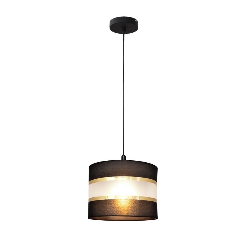 Lestenec na vrvici HELEN 1xE27/15W/230V premer 20 cm črna/zlata