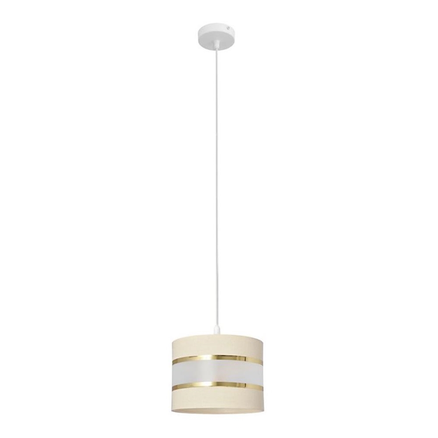 Lestenec na vrvici HELEN 1xE27/15W/230V premer 20 cm krem barva/zlata