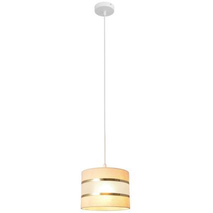 Lestenec na vrvici HELEN 1xE27/15W/230V premer 20 cm krem barva/zlata
