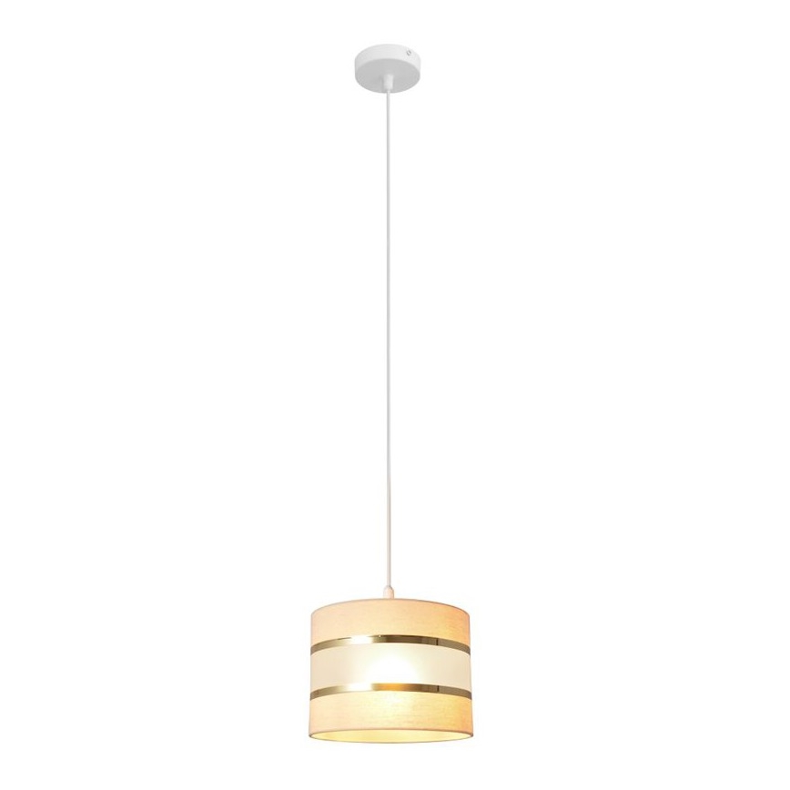 Lestenec na vrvici HELEN 1xE27/15W/230V premer 20 cm krem barva/zlata