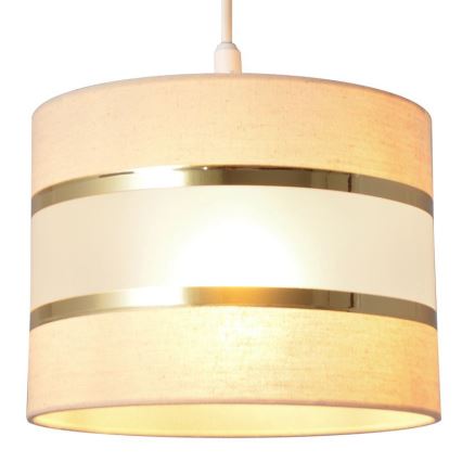 Lestenec na vrvici HELEN 1xE27/15W/230V premer 20 cm krem barva/zlata