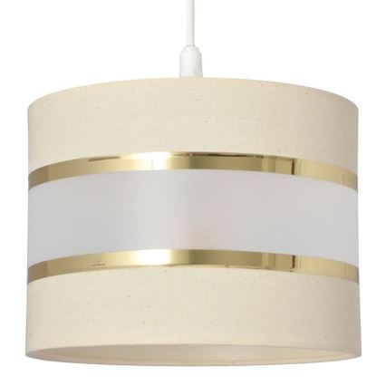 Lestenec na vrvici HELEN 1xE27/15W/230V premer 20 cm krem barva/zlata