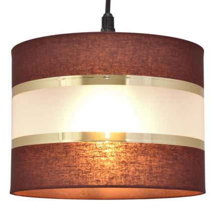 Lestenec na vrvici HELEN 1xE27/15W/230V premer 20 cm rjava/črna/zlata